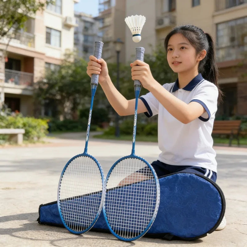 Badminton Racket Set with 3 Shuttles Adult Youth Family Recreation Practice Training Gear Multiple  Fun Sporty Kit