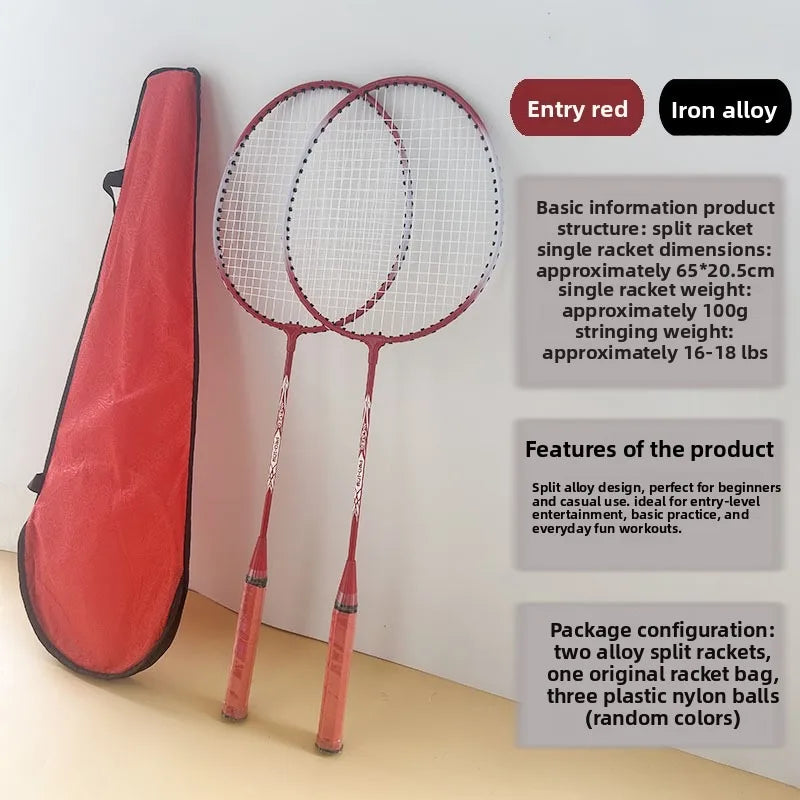 Badminton Racket Set with 3 Shuttles Adult Youth Family Recreation Practice Training Gear Multiple  Fun Sporty Kit